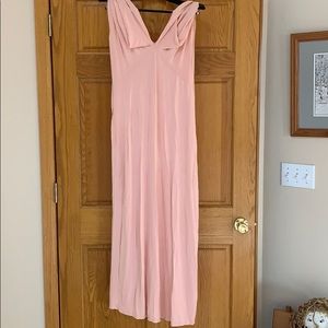 Pink maternity maxi dress